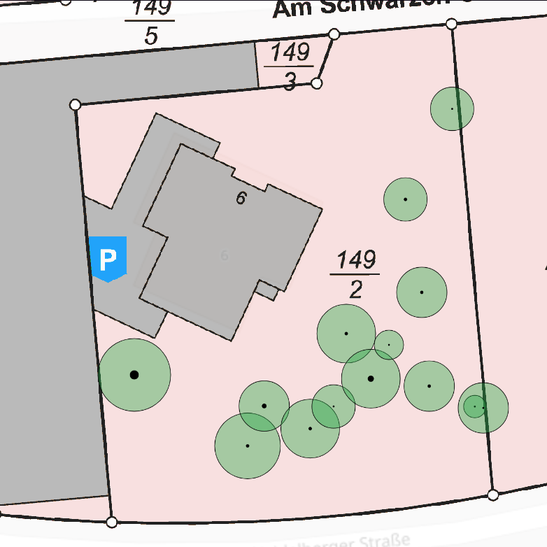 OSM Karte mit Flurstücke